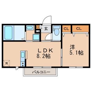 LE SOLEAL(1LDK/1階)の間取り写真