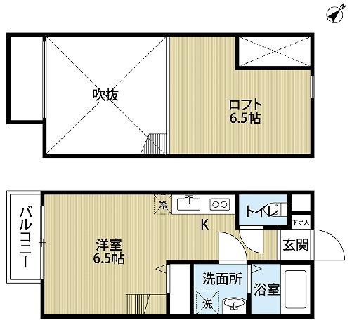 スリーパアダ(1K/1階)の間取り写真