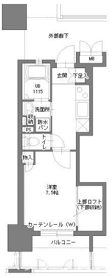 アクタス博多Vタワー(1K/10階)の間取り写真