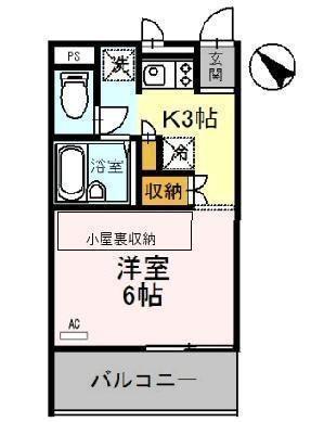 ASAHI(1K/3階)の間取り写真