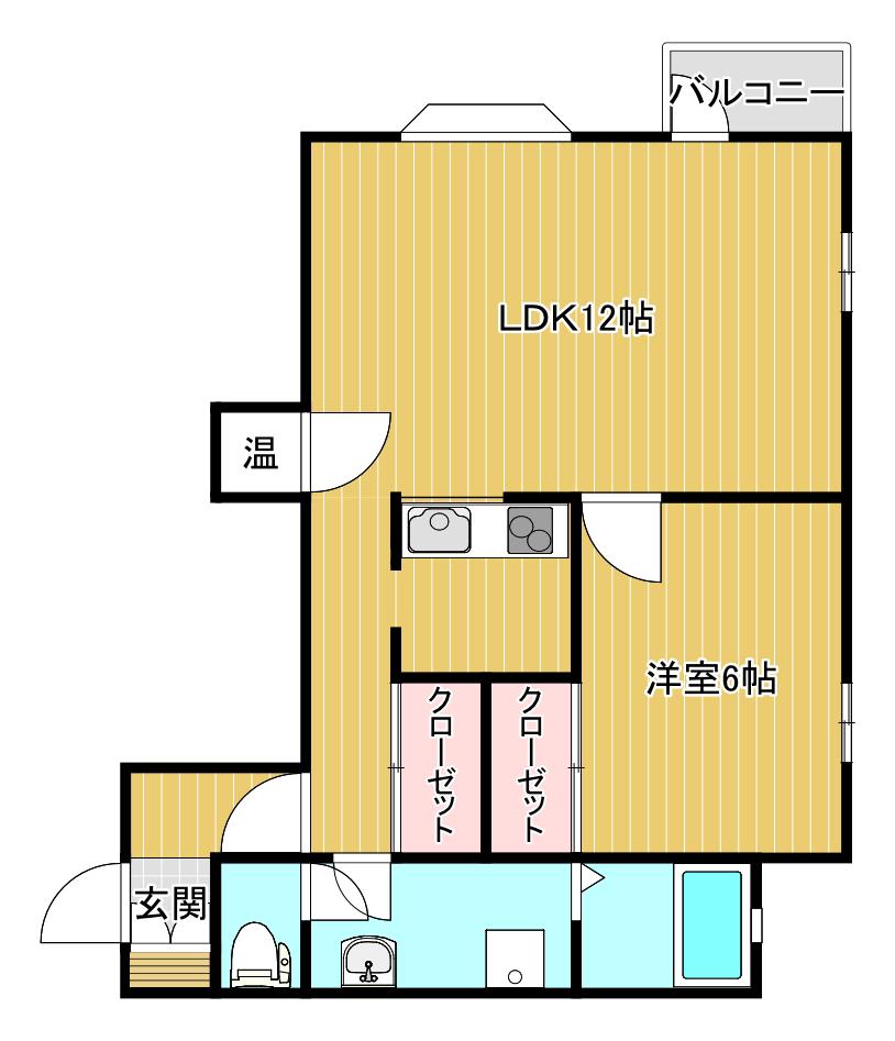 トゥール・デュ・寺尾(1LDK/1階)の間取り写真