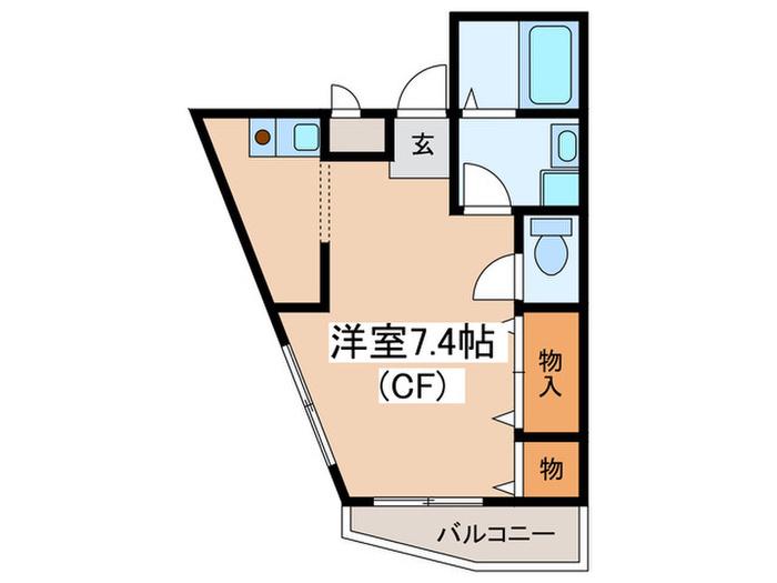 小田原浜町プラザ(ワンルーム/3階)の間取り写真