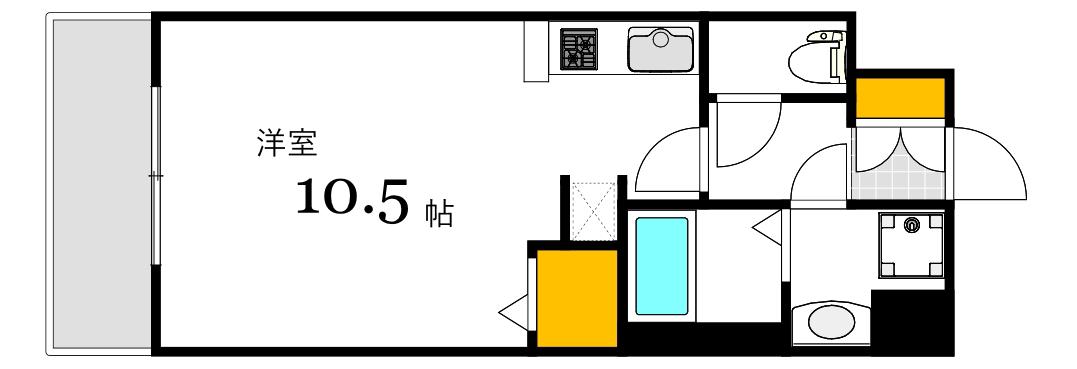グラビスコート広島駅前通(ワンルーム/9階)の間取り写真