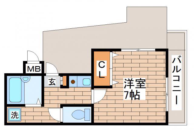 テンボス丸山II(1K/1階)の間取り写真