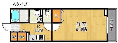 シースターメゾン(1K/2階)の間取り写真