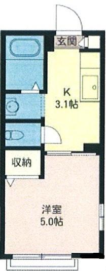 パルティール(1K/2階)の間取り写真