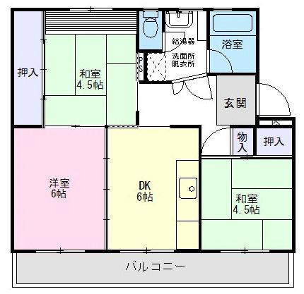 すすきの第2団地8-1号棟(3DK/3階)の間取り写真
