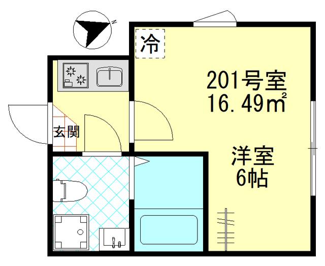 グランツ堀切(1K/2階)の間取り写真
