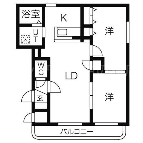 第18大光ハイツ(2LDK/3階)の間取り写真