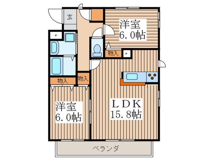 アークシティCコート(2LDK/3階)の間取り写真