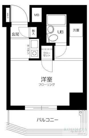 プレール新宿余丁町(ワンルーム/12階)の間取り写真