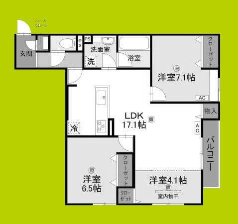 WEALTH JOTO II(3LDK/2階)の間取り写真