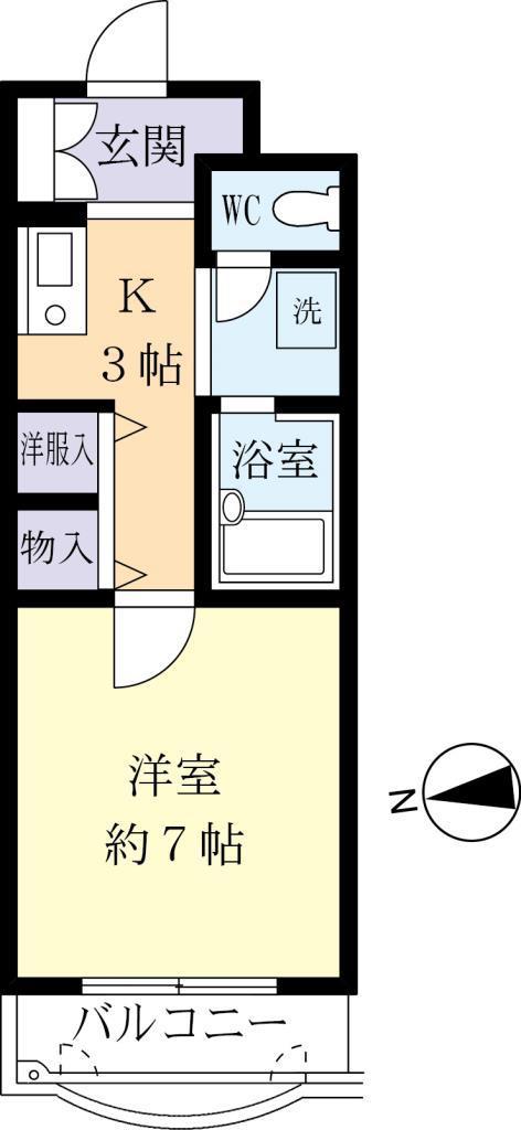 フェスタ21(1K/1階)の間取り写真