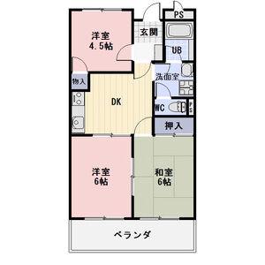 LIMPIAリリー(3DK/1階)の間取り写真