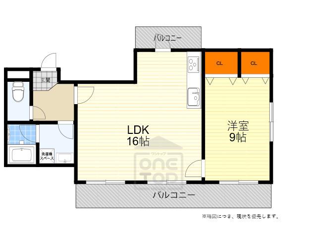 セントラルコート3(1LDK/2階)の間取り写真