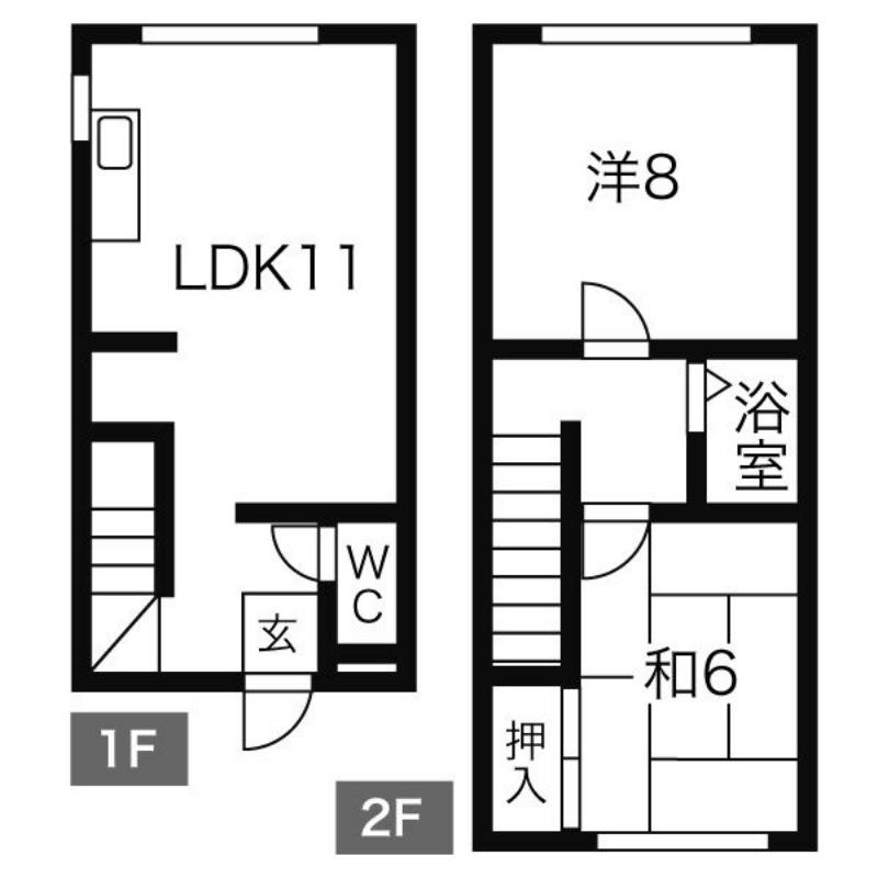 ル・シャトー(2LDK/1階)の間取り写真