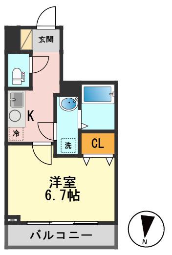 AZEST柴又(1K/2階)の間取り写真