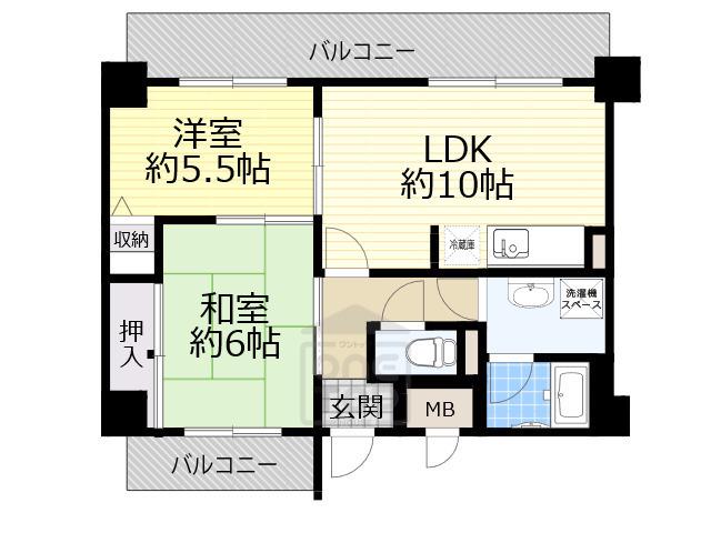 21世紀ペガサスⅢ(2LDK/2階)の間取り写真
