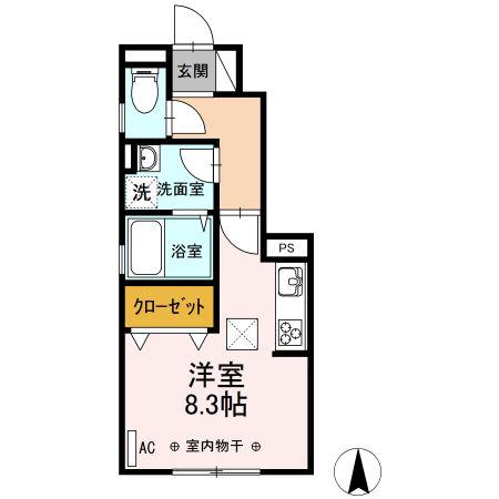 フロントパーク(ワンルーム/1階)の間取り写真