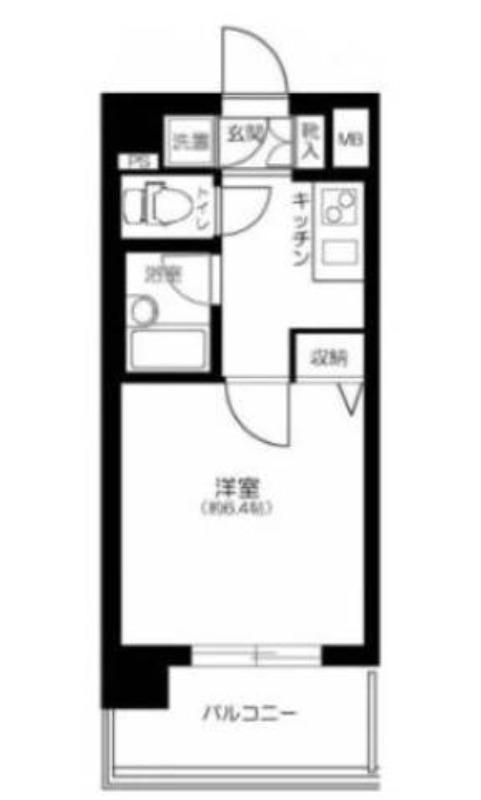 パレステュディオ芝浦TOKYOBAY(1K/3階)の間取り写真