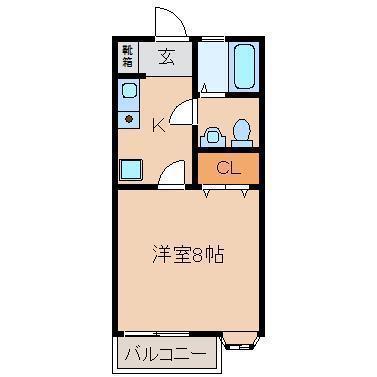 ハイツプリーマ(1K/2階)の間取り写真