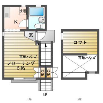 ハミングバード市川(ワンルーム/2階)の間取り写真