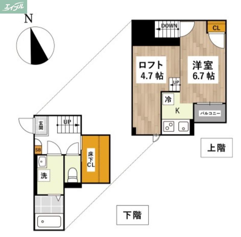 ADC大元ステラ(1K/2階)の間取り写真