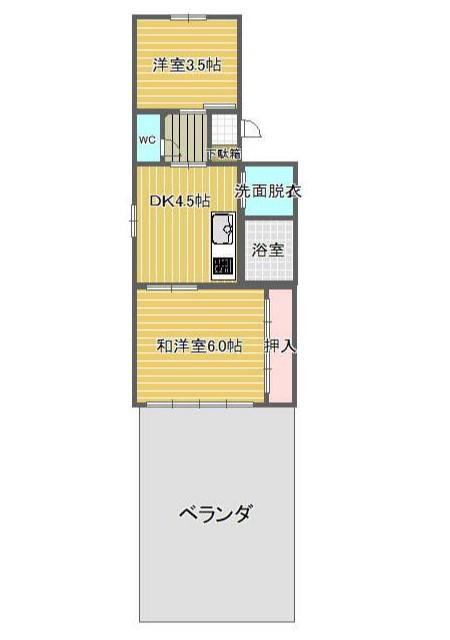 丸栄ハイム(2DK/1階)の間取り写真