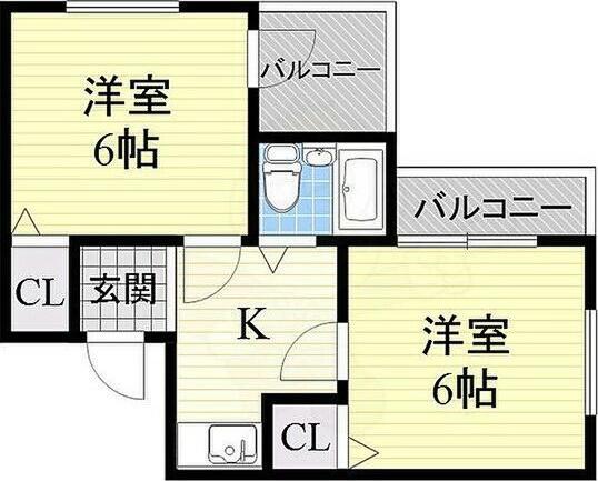 パラツオ姫島(2K/3階)の間取り写真