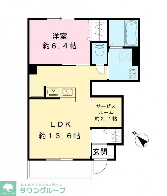グランシエル北柏(1SLDK/1階)の間取り写真