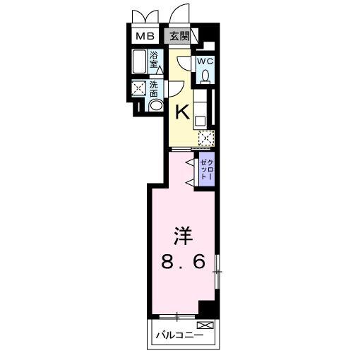 アゼリア ST(1K/3階)の間取り写真