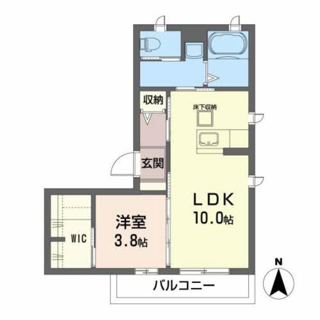 シャルール(1LDK/1階)の間取り写真