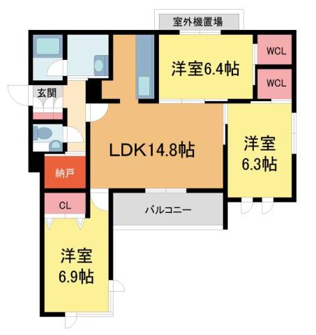 RESIDENCE NITECO(3LDK/2階)の間取り写真