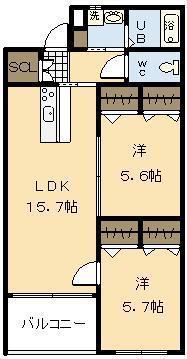 ALTE MEISTER DIANA(2LDK/2階)の間取り写真