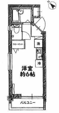 ヒルサイド大崎(ワンルーム/3階)の間取り写真