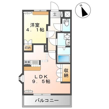 グラディオラスガーデン(1LDK/2階)の間取り写真