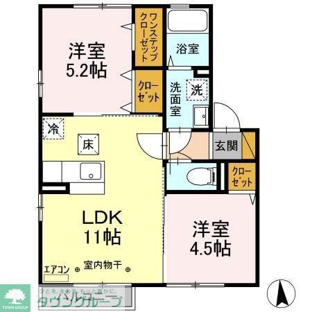 エイト・カーサ(2LDK/1階)の間取り写真