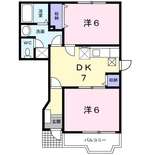 エトワールK・B(2DK/1階)の間取り写真