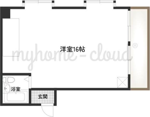 ホワイトビル(ワンルーム/4階)の間取り写真