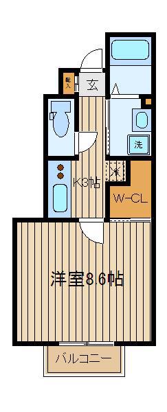 アムールキタハラ(1K/1階)の間取り写真