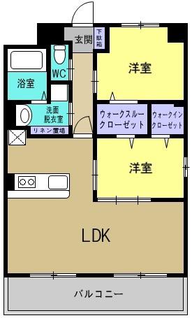 グランディールはませんII(2LDK/4階)の間取り写真