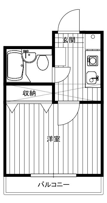 ジュネパレス新松戸第45(1K/2階)の間取り写真