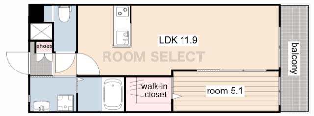 LAGURUSII(1LDK/2階)の間取り写真
