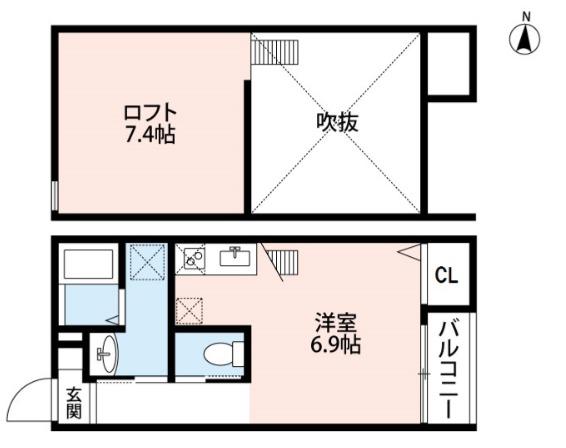 エスカーダSOGA(ワンルーム/2階)の間取り写真
