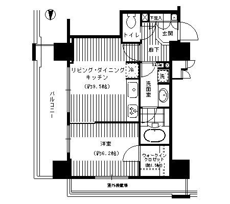 パークタワー秋葉原(1LDK/18階)の間取り写真