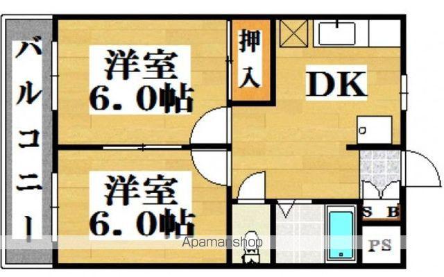 レジデンス原田(2DK/2階)の間取り写真