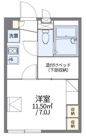 若宮アパート(1K/2階)の間取り写真