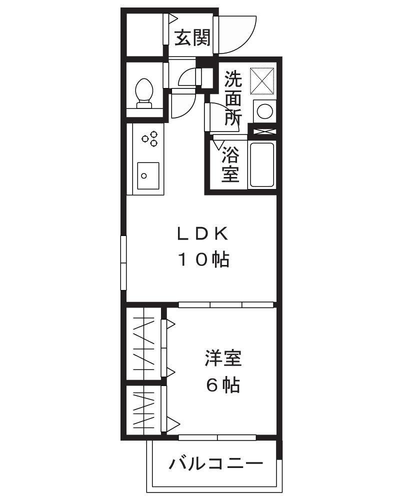 BELLA VISTA(1LDK/3階)の間取り写真