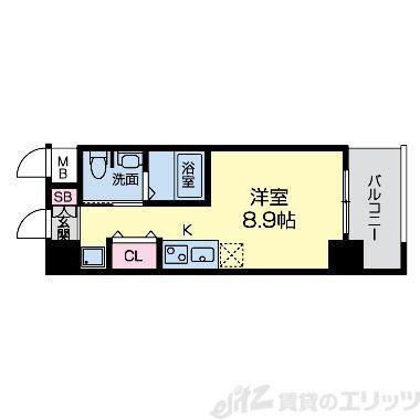 グレンパーク江坂II(ワンルーム/6階)の間取り写真