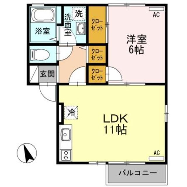 サンモール・カナ(1LDK/2階)の間取り写真